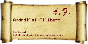 Andrási Filibert névjegykártya